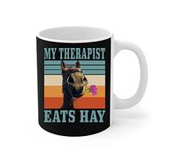 456 Coffee Cups My Therapist Eats Hay Funny Horse Lover with Handle Mugs Ceramic Tea Mug for Celebration Tea Colleague 330Ml