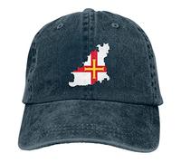456 Women Men Sun Hat Guernsey Terrain Map Peaked Cap Classic Casual Hat Do Old Denim Cap for Hip Hop Golf Fishing
