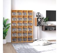 456CD/336DVD Media Storage Shelf with Adjustable Shelves, 89 x 130.5 cm, Beech