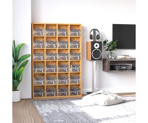 456CD/336DVD Media Storage Shelf with Adjustable Shelves, 89 x 130.5 cm, Beech