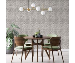 45741 Woods and Wicker Woven Raffia Silver Grey Galerie Wallpaper