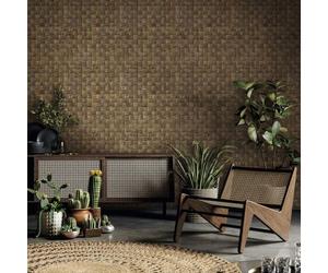 45742 Woods and Wicker Woven Raffia Bronze Brown Galerie Wallpaper