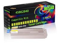 45862840 45862839 45862838 45862837 Compatible for Okidata OKI Toner Cartridge with Chip MC873dnct MC873dnv MC883dntc MC883dnc Printers (1 Pack Yellow)