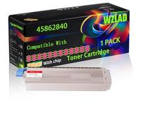 45862840 45862839 45862838 45862837 Compatible for Okidata OKI Toner Cartridge with Chip MC873dnct MC873dnv MC883dntc MC883dnc Printers (1 Pack Magenta)