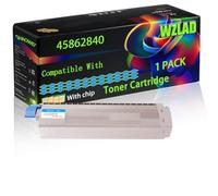45862840 45862839 45862838 45862837 Compatible for Okidata OKI Toner Cartridge with Chip MC873dnct MC873dnv MC883dntc MC883dnc Printers (1 Pack Cyan)