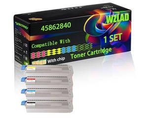 45862840 45862839 45862838 45862837 Compatible for Okidata OKI Toner Cartridge with Chip MC873dnct MC873dnv MC883dntc MC883dnc Printers (4-Pack BK/C/M/Y)