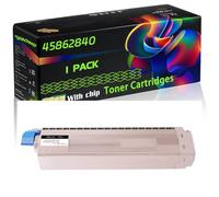 45862840 Compatible for Okidata OKI Toner Cartridges with Chip MC853 MC853dn MC853dnct MC853dnv MC853dnw MC873 Printers (1 Pack Black)