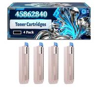 45862840 Toner Cartridges Compatible for Okidata OKI MC873dnct MC873dnv MC883dn MC883dnct MC883dnv Printers, With Chip Large Capacity 8300 Pages (4 Pack Black)