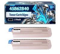 45862840 Toner Cartridges Compatible for Okidata OKI MC873dnct MC873dnv MC883dn MC883dnct MC883dnv Printers, With Chip Large Capacity 8300 Pages (2 Pack Black)