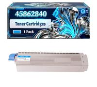 45862840 Toner Cartridges Compatible for Okidata OKI MC873dnct MC873dnv MC883dn MC883dnct MC883dnv Printers, With Chip Large Capacity 8300 Pages (1 Pack Cyan)