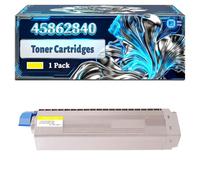 45862840 Toner Cartridges Compatible for Okidata OKI MC873dnct MC873dnv MC883dn MC883dnct MC883dnv Printers, With Chip Large Capacity 8300 Pages (1 Pack Yellow)