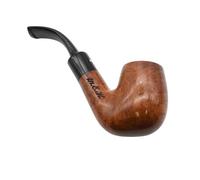 4598S A - Personalised with Initials, Dr Plumb Billiard Bent Saddle Briar Smoking Pipe with Meerschaum Lining, 9mm Filter System, Smooth Finish, 13.5cm Length, Supplied with a Pack of 10 Filters