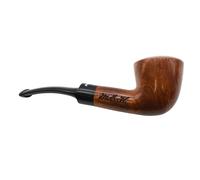4598S B - Peronalised with Initials, Dr Plumb Semi Bent Saddle Briar Smoking Pipe with Meerschaum Lining, 9mm Filter System, Smooth Finish, 13.5cm Length, Supplied with a Pack of 10 Filters