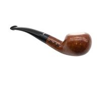 4598S C - Personalised with Initials, Dr Plumb Prince Bent Tapered Briar Smoking Pipe with Meerschaum Lining, 9mm Filter System, Smooth Finish, 14.5cm Length, Supplied with a Pack of 10 Filters