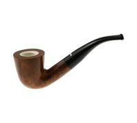 4598S F - Dr Plumb Bent Tapered Briar Smoking Pipe with Meerschaum Lining, 9mm Filter System, Vulcanite Mouthpiece, Smooth Finish, 13.5cm Length, Supplied with a Pack of 10 Filters