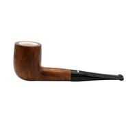 4598S G - Dr Plumb Billiard Straight Tapered Briar Smoking Pipe with Meerschaum Lining, 9mm Filter System, Vulcanite Mouthpiece, Smooth Finish, 15cm Length, Supplied with a Pack of 10 Filters