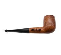 4598S G - Personalised with Initials, Dr Plumb Billiard Straight Tapered Briar Smoking Pipe with Meerschaum Lining, 9mm Filter System, Smooth Finish, 15cm Length, Supplied with a Pack of 10 Filters
