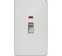 Knightsbridge 45A 2G DP switch with neon - brushed chrome - SF82MNBC