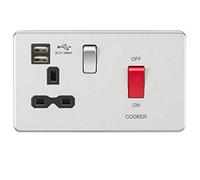 45A Cooker Switch with 13A Socket And Dual USB Charger