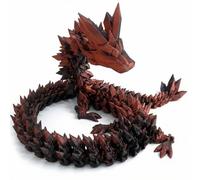 45cm / 17.72inch 3D Printed Dragon Large Arctic Crystal Dragon Fidget Toy with Flexible Joints Rticulated Mobility Decor for Home Office & Surprise Gifts Easter Basket Fillers Laser Black Red