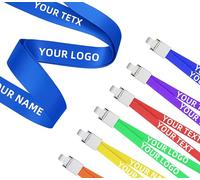 45cm/17.7inch Custom Lanyards with Text/Logo/Photo/Name/Message, Personalised Polyester Neck Straps for ID Badges, Keys, Events, Teachers, Office, Companies, Cruise (100, 0.8" (20 mm))