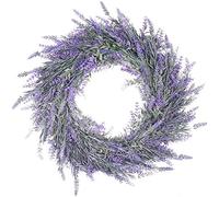45cm/18" Lavender Wreath for Front Door, Artificial Spring Summer Wreath Multipurpose Decorative Garland Spring Summer Door Wreaths Outdoor All Year Decor