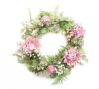 45cm Artificial Pink Floral Wreath
