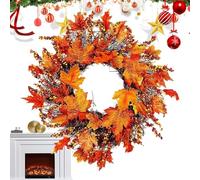 45cm Autumn Wreath, Fall Autumn Door Wreath, Harvest Front Door Wreathwith Pumpkin Berries, Artificial Pumpkinwreath for Thanksgiving Halloween Christmas Autumnhome Decoration