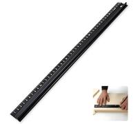 45cm Black Aluminium Cutting Ruler, with Raised Grip, Metal Safety Ruler, Multifunctional Precision Metal Safety Rulers, for Length Measurement (Black)