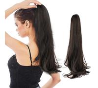 45CM Black Clip Hair Extensions Ponytail Long Straight Hair Hair Extension Natural Looking Synthetic Hairpiece For Women