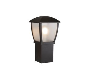 45cm Black Outdoor Driveway Garden Post Lamp Light Clear Frosted Panels Shade