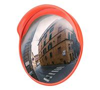 45cm Convex Traffic Safety Mirror, Driveway 130°Wide Angle Convex Traffic Mirror Driveway Corner Turn Safety Mirror with Rain Proof Brim, Road Blindspot Mirror PC PE Material