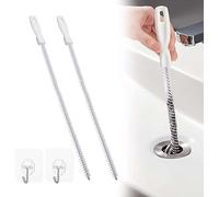 45cm Drain Cleaner Flexible Sink & Pipe Cleaning Brush, 2 Pack - Unblocks Hair, Overflow & Sewer - For Toilet, Bathroom & Kitchen