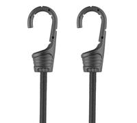 45cm Elastic Bungee Cords, 2Pcs Black Bungee Straps Heavy Duty Bungee Ropes with Hooks for Caravan RVs Trunks Luggage Racks Tie Downs Locking