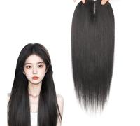45cm Hair Toppers For Women Real Human Hair,360° 3D Cover Top Hairpiece,13 * 15cm Lace Base Hair Toupee,Natural Black No Bangs Hair Extensions For Women Daily