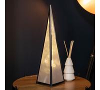 45cm Light up Silver Holographic Christmas Pyramid with 16 Warm White LEDs