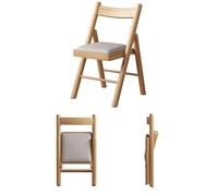 45cm Portable Foldable Wooden Chair with Backrest & Footrest - Lightweight Dining Stool Supports 260lbs Ideal for Home & Outdoor Use (Gray)