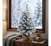 45Cm Small Snowy Artificial Christmas Tree Jute Bag