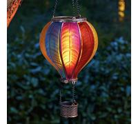 45cm Solar Flame Effect Rainbow Hot Air Balloon Hanging LED Outdoor Lantern