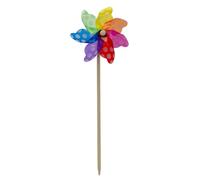 45cm Spotty Garden Windmill Outdoor Pinwheel | Wooden Rainbow Wind Spinner | Flower Bed Ornament Garden Decorations