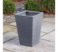 45cm Tall Plastic Ash Grey Slate Effect Garden Patio Trough