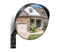 45cm Wide Angle Convex Mirror, 270° Wide Angle Road Blindspot Safety Mirror, Acrylic Unbreakable Traffic Road Mirror with Adjustable Bracket for Driveway, Garage, Warehouse, Hospital