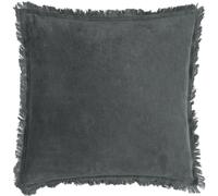 (45cm x 45cm, Slate) Yard Jaye Velvet Fringe Cushion Cover