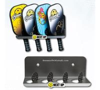45D Pickleball Paddle Rack | Holds Four Paddles at a 45-Degree Angle Making All Paddles Visible | Track Players “Next-Up” | Heavy-Duty Steel Finished in Black Weather-Proof Powder Coating