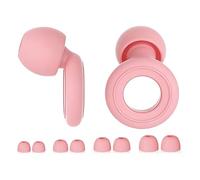 45dB Ear Plugs for Sleeping Noise Cancelling, Refillable Silicone Earplugs with 4 Pairs Ear Tip and Carrying Case, Noise Reducing Earplugs for Sleeping, Studying, Working, Traveling (Pink, XS/S/M/L)