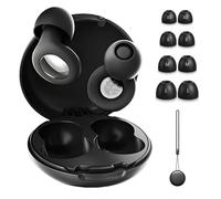 45dB Noise Cancelling Ear Plugs for Side Sleepers, Reusable Silicone Earplugs for Snoring, Traveling & Working, 4 Pairs of Soft Eartips with Portable Case