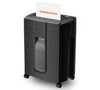 45dB Ultra Quiet Paper Shredder, 45Minutes,15 Sheets Cross Cut Shredders for Home Use UK with 18L Pull-Out Bin & Casters, Black Office Shredder for Confidential Documents,Shred Credit Card/Mail/Staple