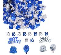 45g Blue 18th Birthday Confetti Metallic Glitz Table Scatter Sprinkles Age Bday Party Decorations