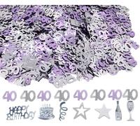 45g Pink & Silver 40th Birthday Confetti Foil Metallic Glitz Table Scatter Sprinkles Age Bday Party Decorations