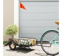 vidaXL Bike Trailer Cargo Bike Wagon Bicycle Cart Luggage Trailer Black Iron